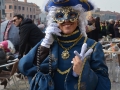 Woman in blue Carnival Costume in Venice, Italy